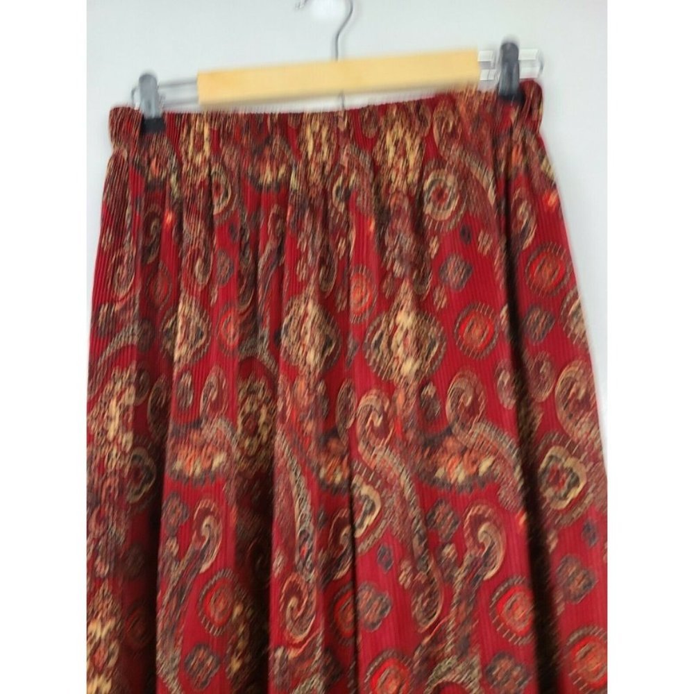 THE Limited Pants Red BOHO Wide Leg Pull On Casual - Picture 4 of 11